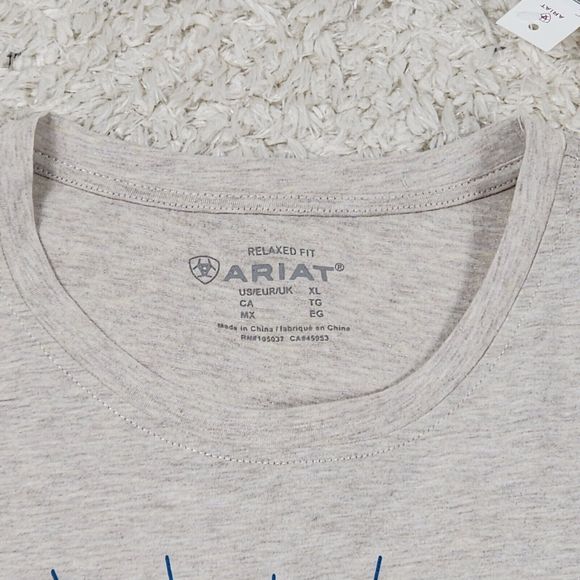 Ariat Graphic Tshirt Womens XL Beige Logo Freedom Spirit Tee Spell Out Adult - Picture 4 of 8